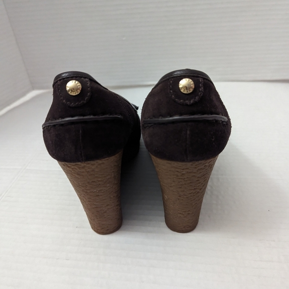 Michael Michael Kors Rory Loafer Coffee Wedge Pumps High Heel Size 6 1/2M - Picture 6 of 9